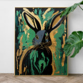 Poster d'art encadré de lapin noir