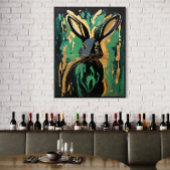 Poster d'art encadré de lapin noir