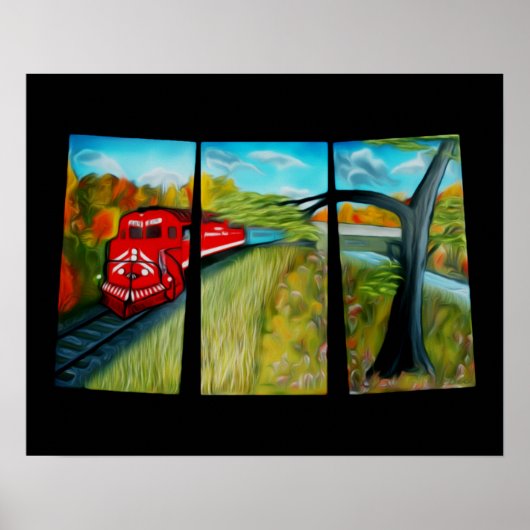 Poster d'art Enchanted Red Train Passage (Devant)