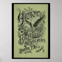 Poster d'art et de bicyclettes Vintage Victor 1884