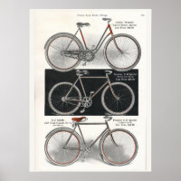 Poster d'art et de vélo pour dames Premier Vintage