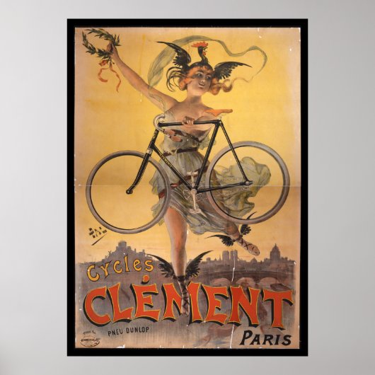 Poster d'art et de vélo vintage Clement Paris (Devant)