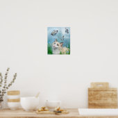 Poster D'Art Et Papillons Ragdoll Kitty Et Papillo (Cuisine)
