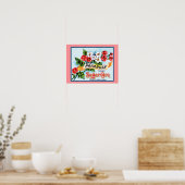 Poster d'art Étiquette Vintage Fleurs de Primrose (Cuisine)