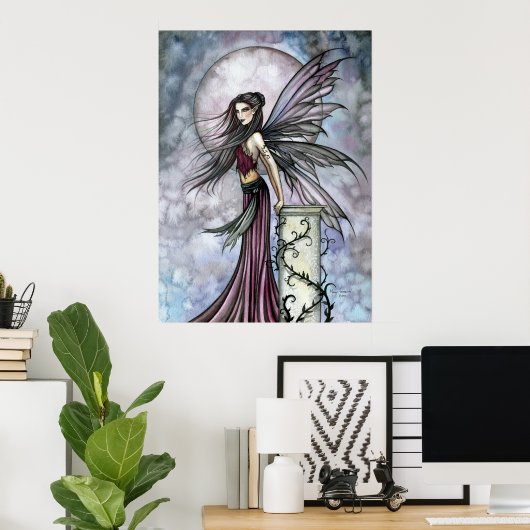 Poster d'art Fairy with Pleine lune Imaginaire (Bureau à domicile)