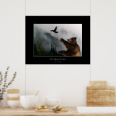 Poster d'art faunique Raven & Grizzly Bear (Cuisine)