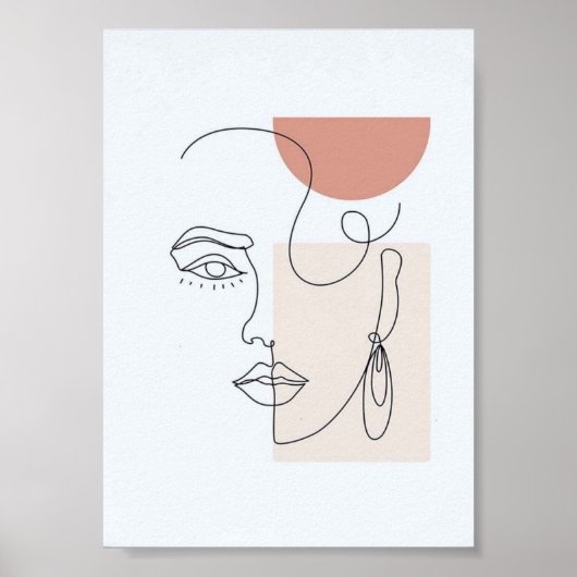 Poster d'art féminin Face Line (Devant)