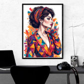 Poster d'art femme colorée