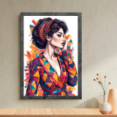 Poster d'art femme colorée