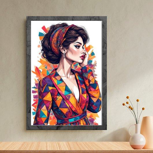 Poster d'art femme colorée