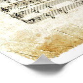 Poster d'art feuille vintage Musique feuille autom (Coin)