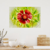 Poster d'art Fleur sauvage de pare-feu (Cuisine)