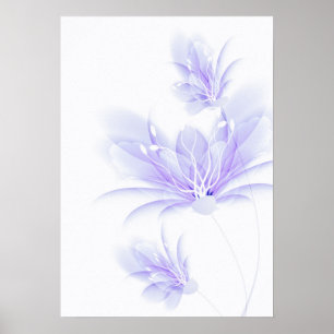 Poster d'art floral abstrait violet