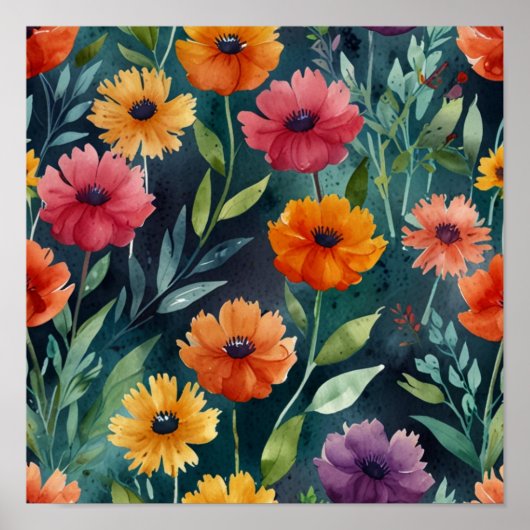 Poster d'Art Floral Élégant (Devant)