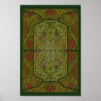 Poster d'art Floral en verre verni