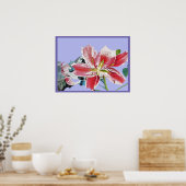 Poster d'art floral Lily rouge (Cuisine)