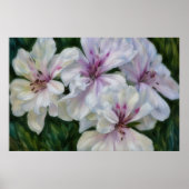 Poster d'art floral rose et blanc (Devant)