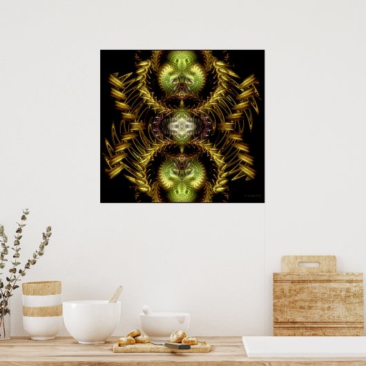 Poster d'art fractal de l'Heure du dragon / Imprim (Cuisine)