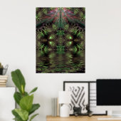 Poster d'Art Fractal du Gully Vert (Bureau à domicile)