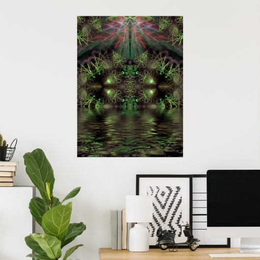 Poster d'Art Fractal du Gully Vert (Bureau à domicile)