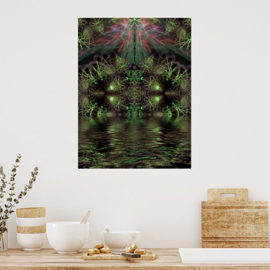 Poster d'Art Fractal du Gully Vert (Cuisine)