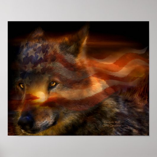 Poster d'art Freedom Wolf/Imprimer (Devant)