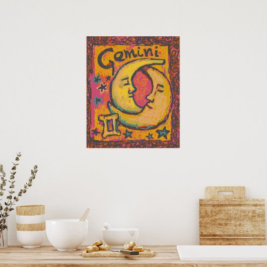 Poster d'art Gemini Zodiac (Cuisine)