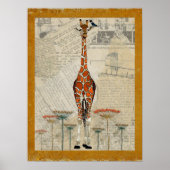 Poster d'art GIRAFFE & INDIGO BIRD (Devant)