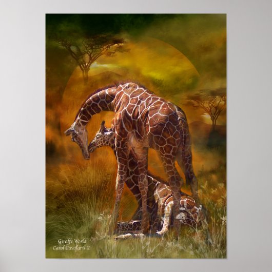 Poster d'art Giraffe World/Imprimer (Devant)