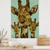 Poster d'art Golden Damask Giraffes (Cuisine)
