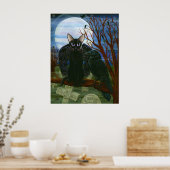Poster d'art gothique de Raven's Moon Black Cat Cr (Cuisine)
