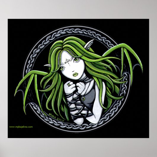 Poster d'art gothique Green Bat Fairy (Devant)