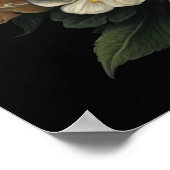 Poster D'Art Gothique Moth Et Fleurs (Coin)