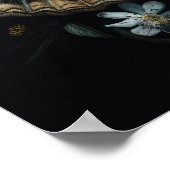 Poster D'Art Gothique Moth Et Fleurs (Coin)