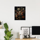 Poster D'Art Gothique Moth Et Fleurs (Bureau à domicile)