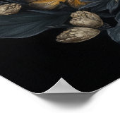 Poster D'Art Gothique Moth Et Fleurs (Coin)