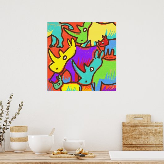 Poster d'art graffiti Rhino (Cuisine)