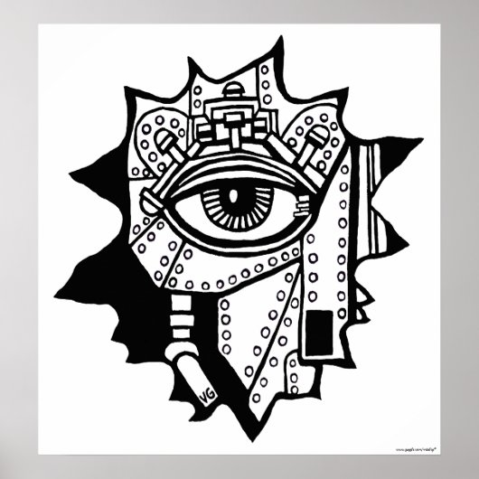 poster d'art graphique en cyborg cool (Devant)