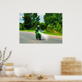 Poster d'art Green Powerbike Highway Riding (Cuisine)
