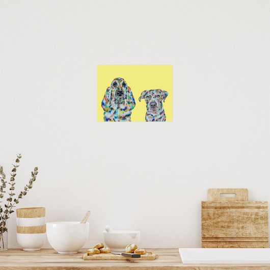 Poster d'art Hound Dog and Labrador (Cuisine)