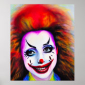 Poster d'art IA Clown de jolie femme (Devant)