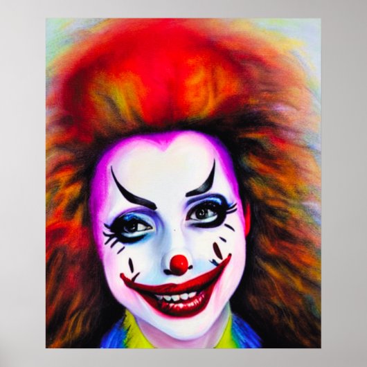 Poster d'art IA Clown de jolie femme (Devant)