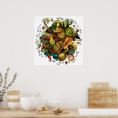 Poster d'art illustratif Amérique latine / Mexique (Cuisine)