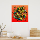 Poster d'art illustratif Amérique latine / Mexique (Cuisine)