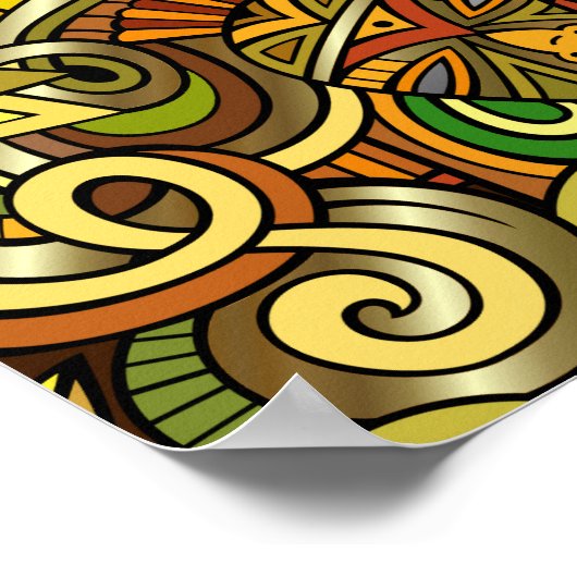 Poster d'art illustré Afrique (Coin)