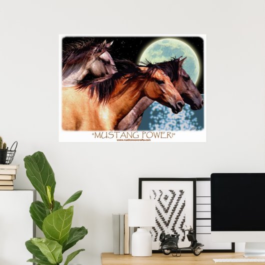 Poster d'art Imaginaire des Chevaux Mustang Espagn (Bureau à domicile)