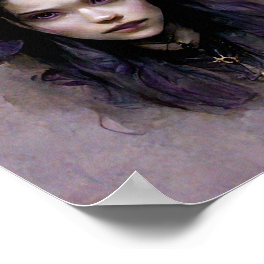 Poster d'art Imaginaire gothique 2 fées foncées (Coin)