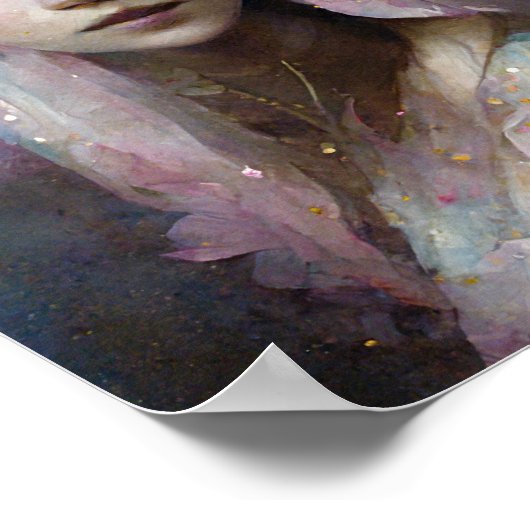 Poster d'art Imaginaire rose Fae 3 (Coin)