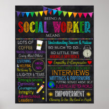 Poster d'art inspiré d'un travailleur social