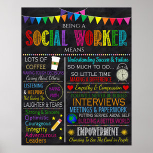 Poster d'art inspiré d'un travailleur social